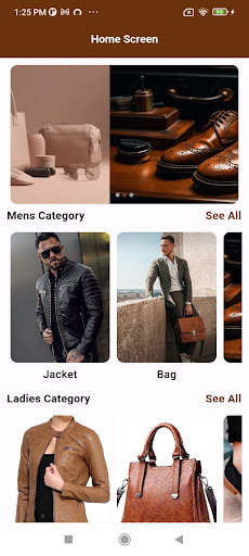 Android application Leatherkart screenshort