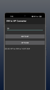 KW to HP Converter