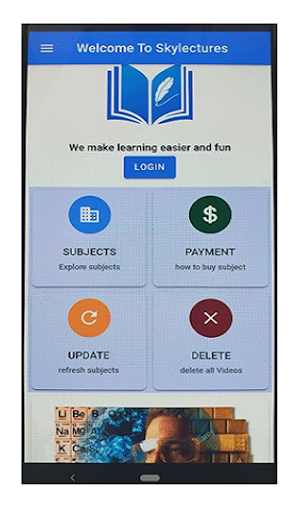 Android application Sky Lectures screenshort