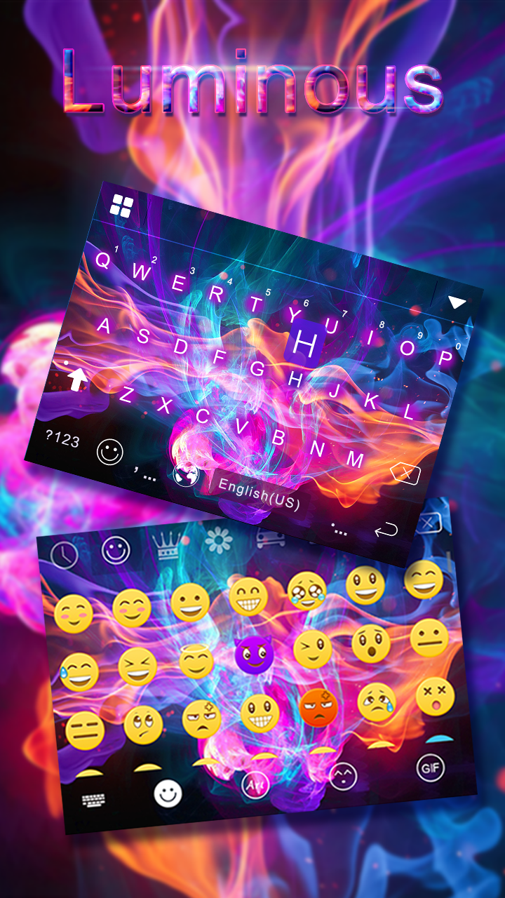 Android application Luminous Kika Keyboard Theme screenshort