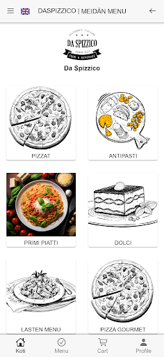 Android application Da Spizzico screenshort