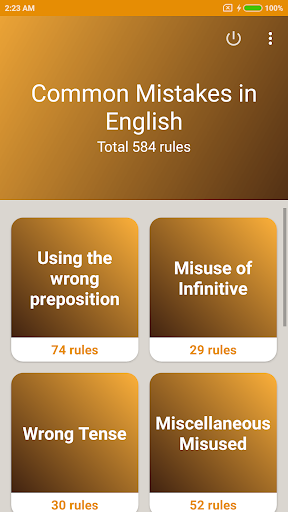 Android application Common Mistakes in English screenshort