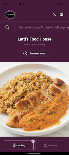 Android application Latti's Food House screenshort