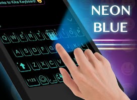 screenshot of Neon Blue Keyboard Theme