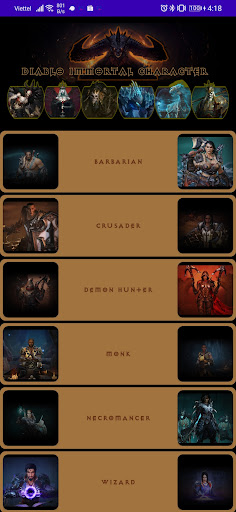 Character Diablo MD app Screen 2