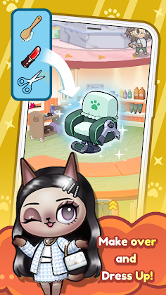 Idle Cat Makeover: Hair Salon - Screenshot 2