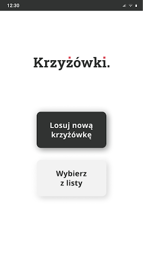 Android application Krzyżówki. screenshort