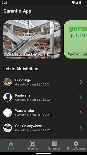 Garantie-App Screen 2