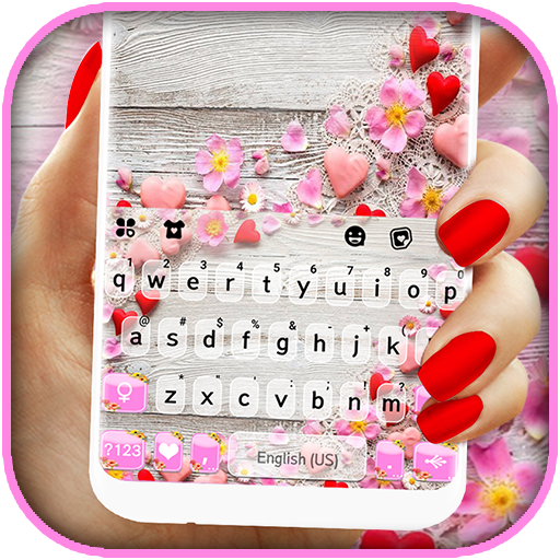 Wooden Flower Hearts Theme logo