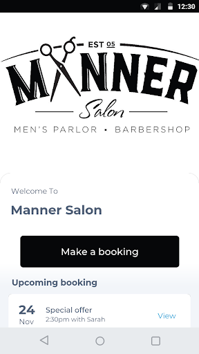 Android application Manner Salon screenshort