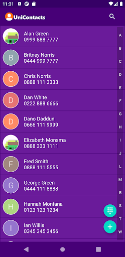 UniContacts: Large Contacts Screen 2