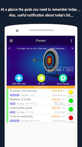 Android application Planker : Plan & Goal Reminder screenshort