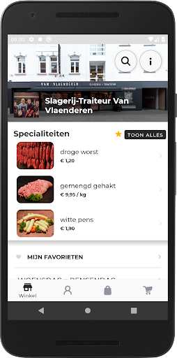 Android application Slagerij Van Vlaenderen screenshort