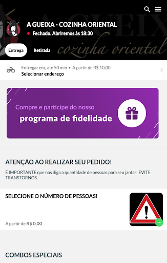 A Gueixa Delivery APP Screen 2