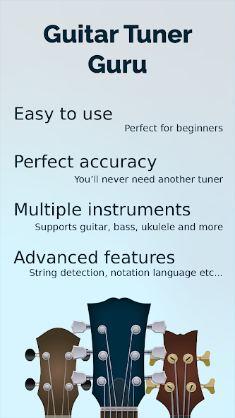 Beginner Guitar Tuner: тюнер 2.15.3 APK + Мод (Unlimited money) за Android