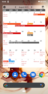 Calendar Widgets: widget de calendario de agenda mensual