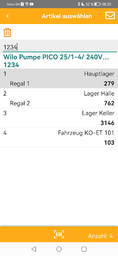 EasyTec mobile Lagerverwaltung Screen 2