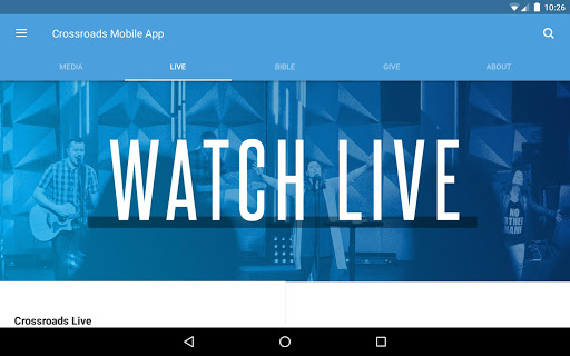 Screenshot of Crossroads Mobile App