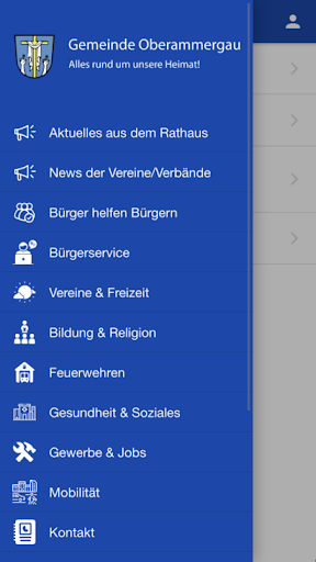 Android application Gemeinde Oberammergau screenshort