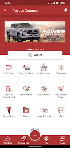 Android application Toyota Connect Pakistan screenshort