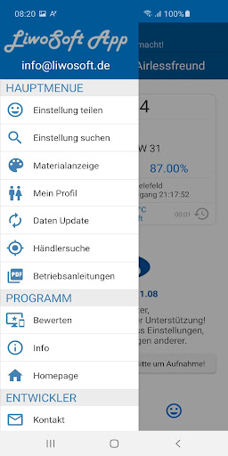 Android application Airless Control screenshort