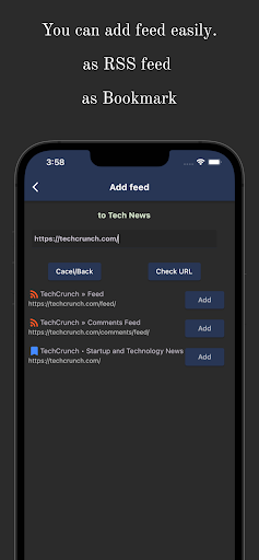 Remtene : News feed reader Screen 2