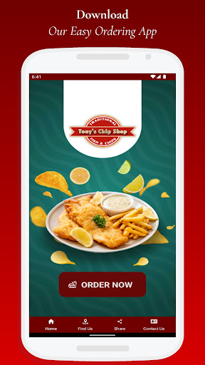 Android application Tonys Chip Shop screenshort