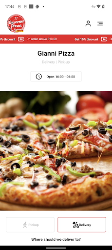 Android application Gianni Pizza Leeds screenshort