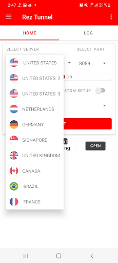 Screenshot of Rez Tunnel  VPN