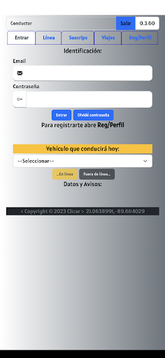 Clicar - Clientes + Choferes Screen 2