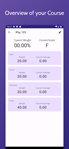Course Grader Screen 3