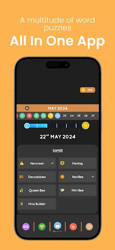 Android application HexaBee - Word Games screenshort