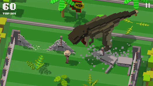 Jurassic Hopper: Crossy Dinosaur Shooter Game screenshots 1