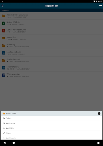 Screenshot of Content Management Mobile