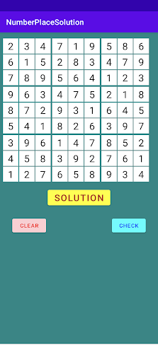 Number Place Solution Screen 2