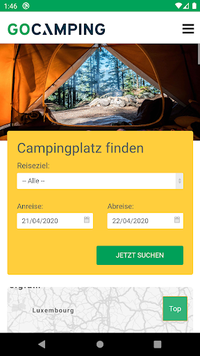Android application gocamping screenshort