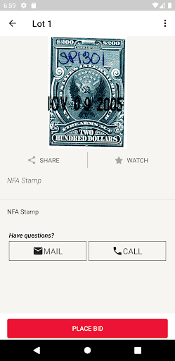 Screenshot of NFA AUCTIONS