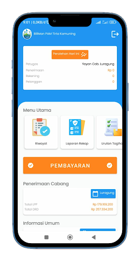 Android application Billman PAM KUNINGAN screenshort
