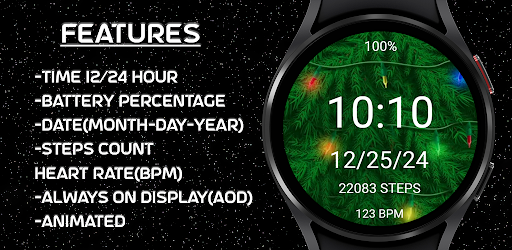 Christmas Tree Light Watchface Screen 2