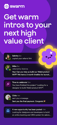 Android application swarm.work screenshort
