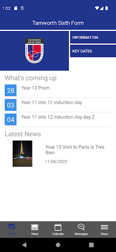 Android application Tamworth Sixth screenshort