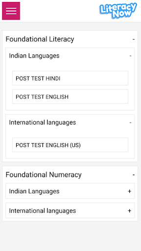 Android application Literacy Now screenshort