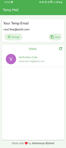 Temp Mail Screen 3