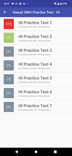 Hawaii Driving Permit Test Screen 2