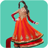 Indian Woman Dress Photo Suit icon