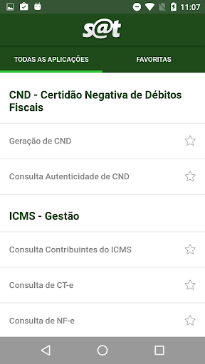 Android application SAT Cidadão screenshort