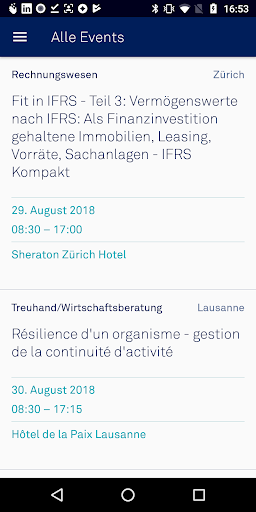 Android application EXPERTsuisse screenshort