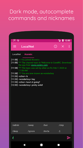 CoreIRC Screen 2