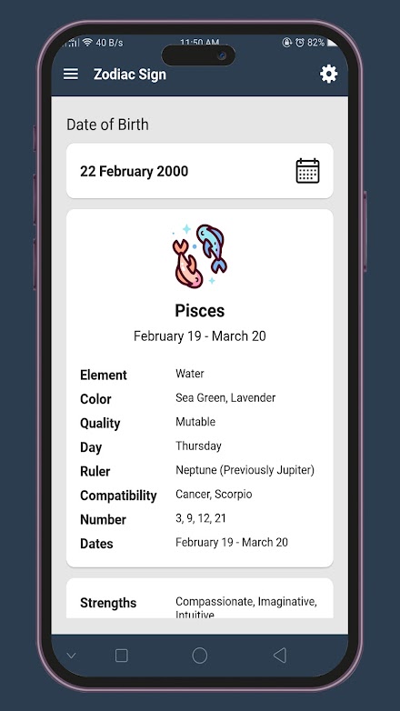 Zodiac Sign Screen 1