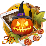 3D halloween pumpkin ghost theme icon
